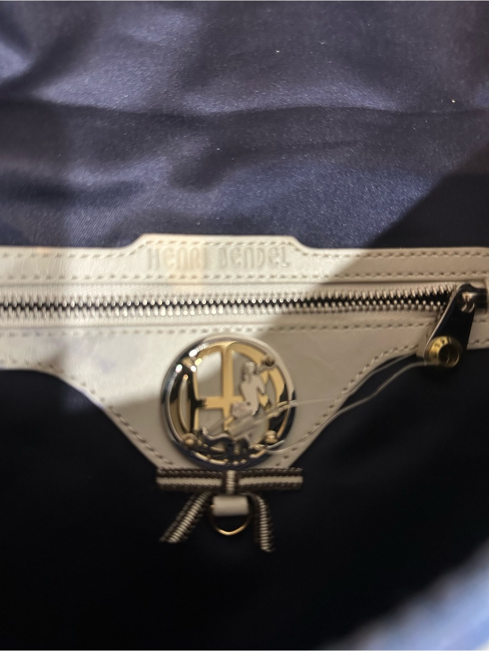 Rare Henri Bendel Woven Geometric Navy Clutch Bag Vintage - Picture 9 of 12